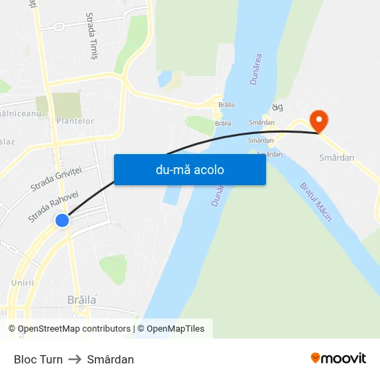 Harta de Bloc Turn către Smârdan