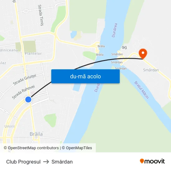 Harta de Club Progresul către Smârdan