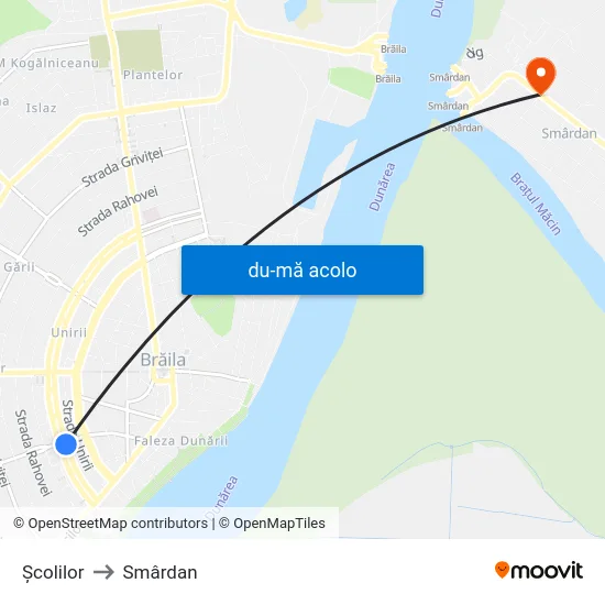 Harta de Școlilor către Smârdan