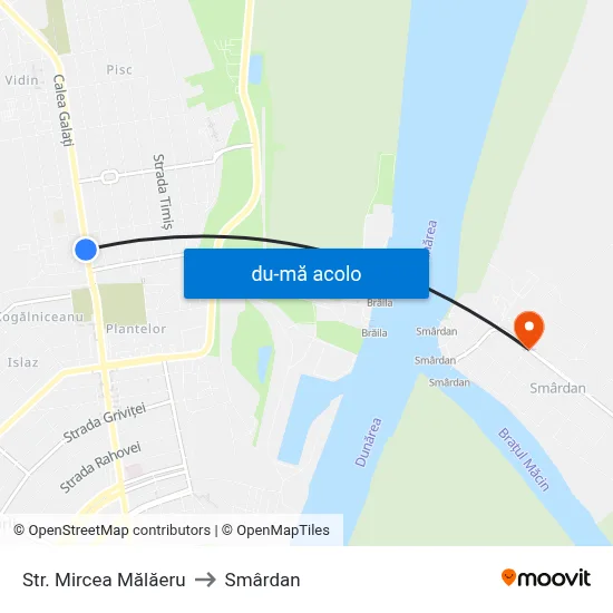 Harta de Str. Mircea Mălăeru către Smârdan