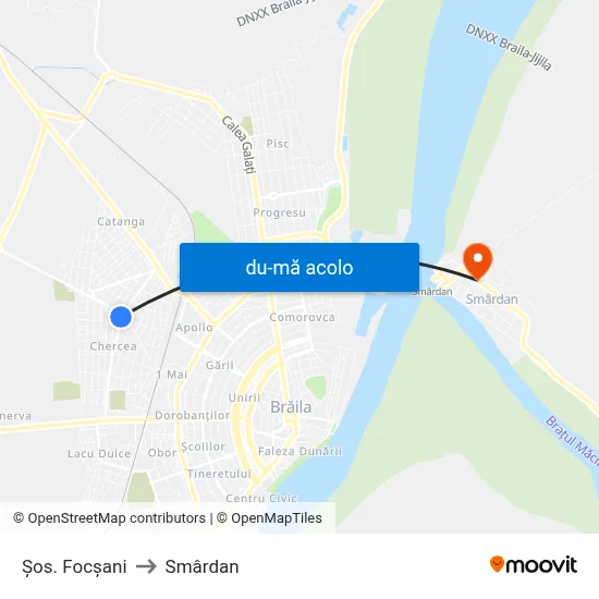 Harta de Șos. Focșani către Smârdan