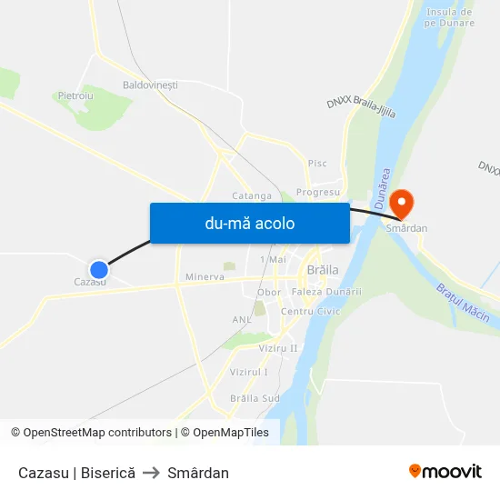 Harta de Cazasu | Biserică către Smârdan