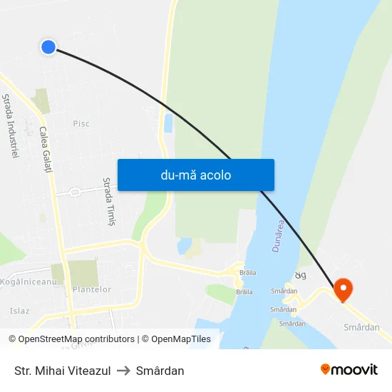 Harta de Str. Mihai Viteazul către Smârdan