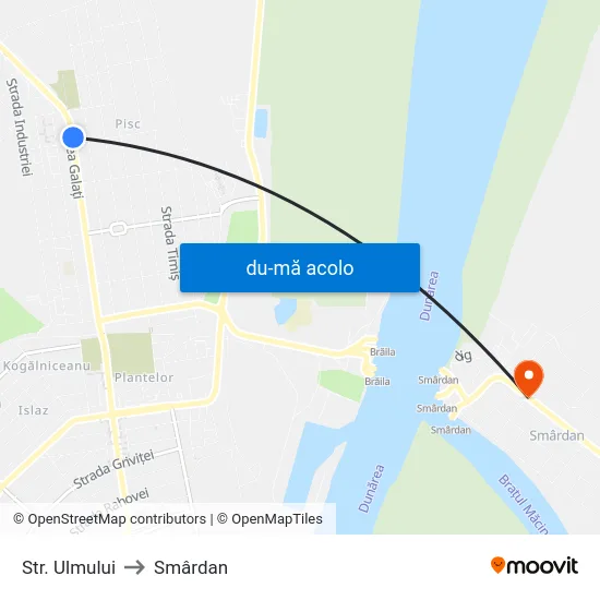 Harta de Str. Ulmului către Smârdan