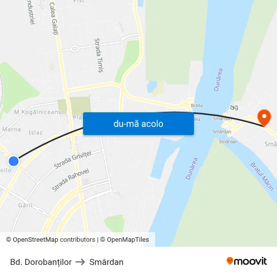 Harta de Bd. Dorobanților către Smârdan