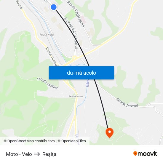 Harta de Moto - Velo către Reşiţa