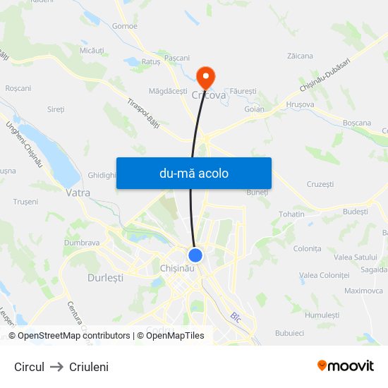 Harta de Circul către Criuleni