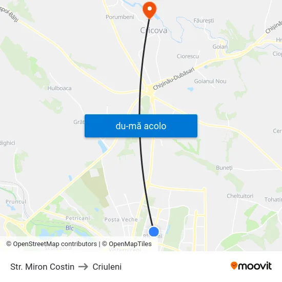 Harta de Str. Miron Costin către Criuleni