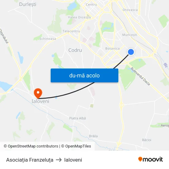 Harta de Asociația Franzeluța către Ialoveni