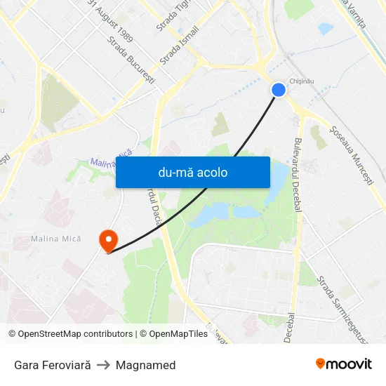 Harta de Gara Feroviară către Magnamed