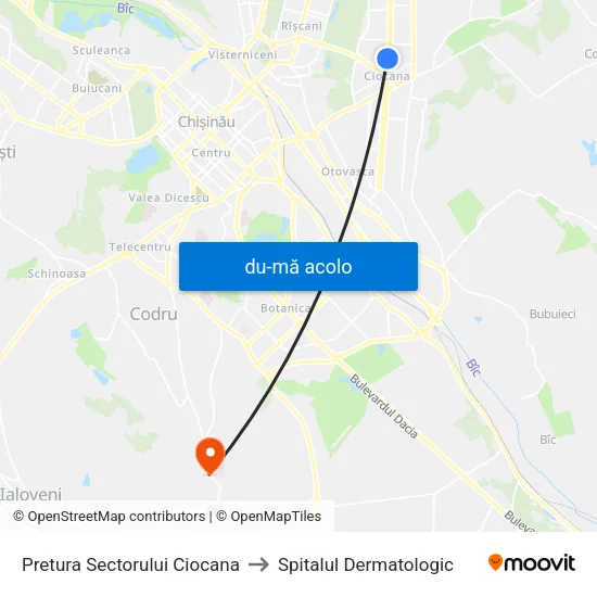 Harta de Pretura Sectorului Ciocana către Spitalul Dermatologic