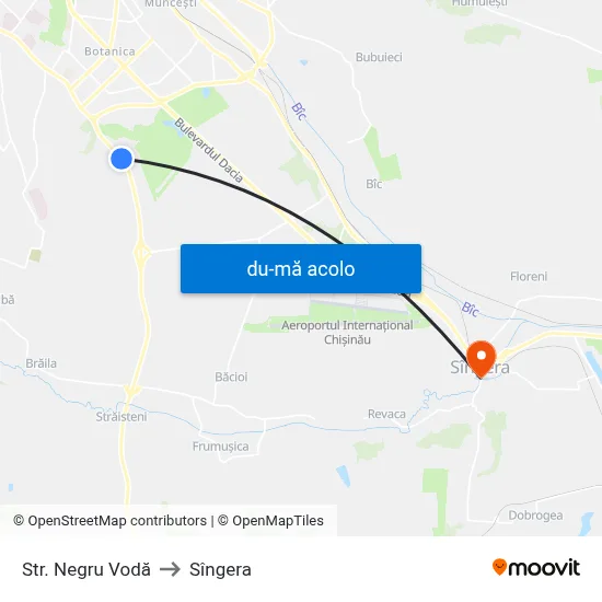 Harta de Str. Negru Vodă către Sîngera