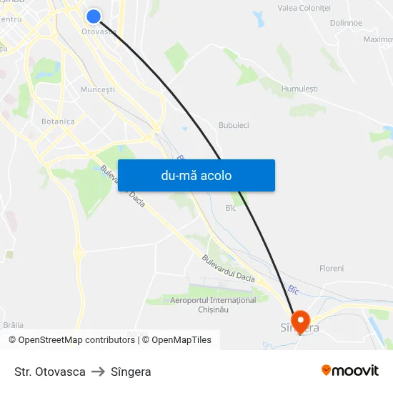 Harta de Str. Otovasca către Sîngera