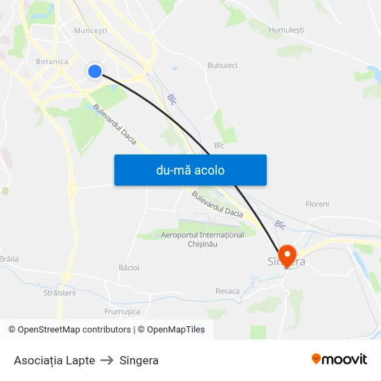 Harta de Asociația Lapte către Sîngera