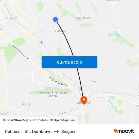 Harta de Bubuieci | Str. Dumbravei către Sîngera