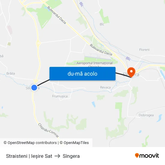 Harta de Straisteni | Ieșire Sat către Sîngera