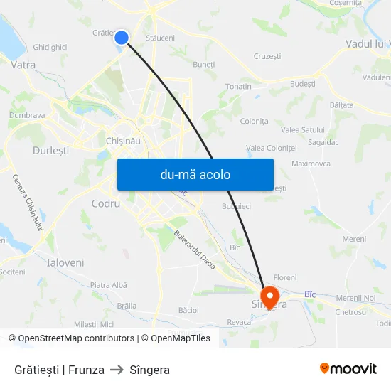 Harta de Grătiești | Frunza către Sîngera