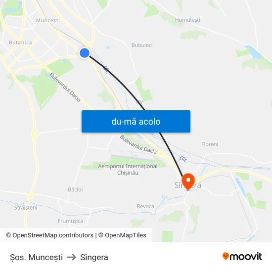 Harta de Șos. Muncești către Sîngera