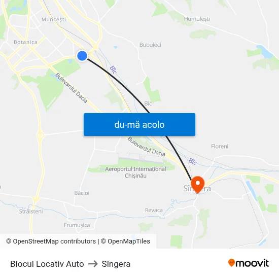 Harta de Blocul Locativ Auto către Sîngera