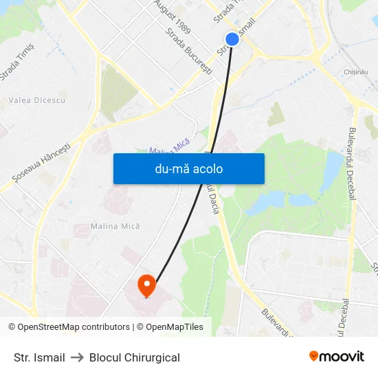 Harta de Str. Ismail către Blocul Chirurgical