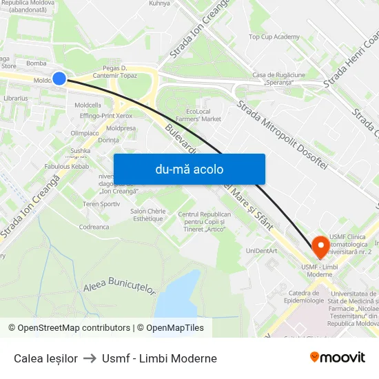 Harta de Calea Ieșilor către Usmf - Limbi Moderne
