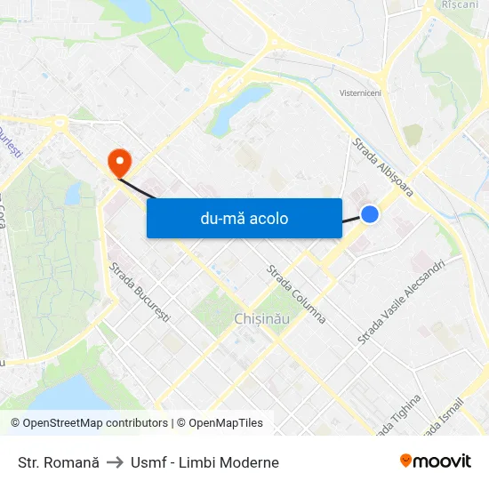 Harta de Str. Romană către Usmf - Limbi Moderne