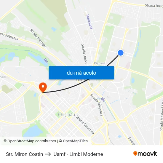 Harta de Str. Miron Costin către Usmf - Limbi Moderne