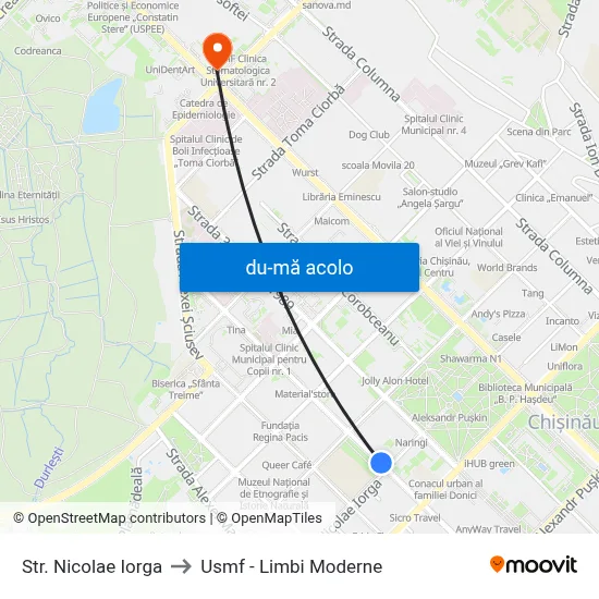 Harta de Str. Nicolae Iorga către Usmf - Limbi Moderne