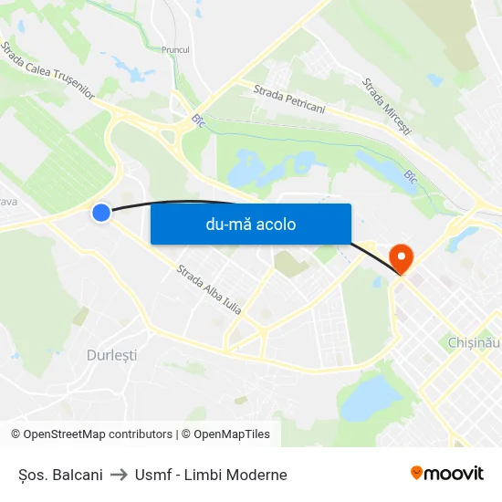 Harta de Șos. Balcani către Usmf - Limbi Moderne
