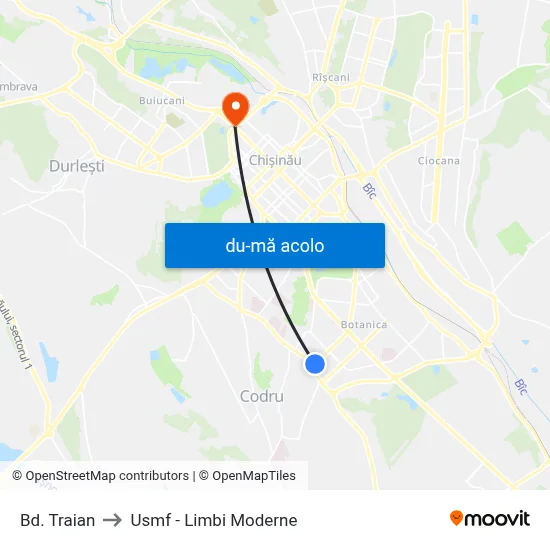 Harta de Bd. Traian către Usmf - Limbi Moderne