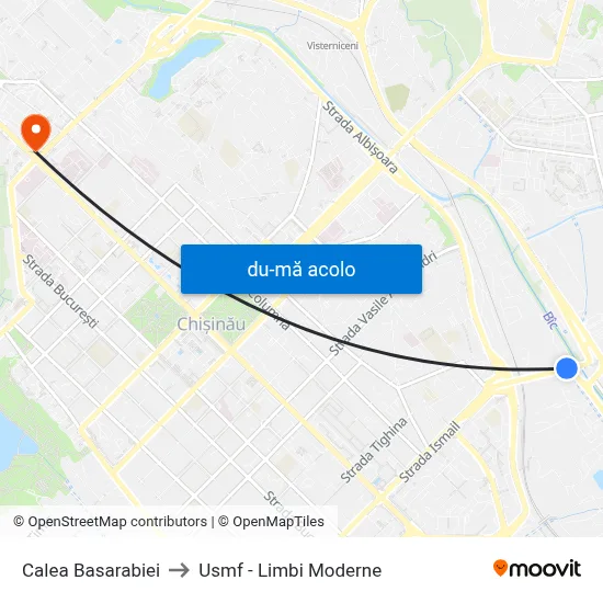 Harta de Calea Basarabiei către Usmf - Limbi Moderne