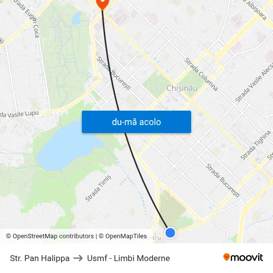 Harta de Str. Pan Halippa către Usmf - Limbi Moderne