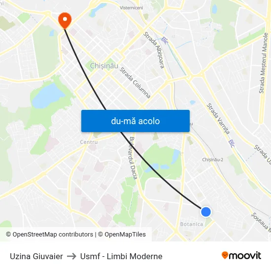 Harta de Uzina Giuvaier către Usmf - Limbi Moderne