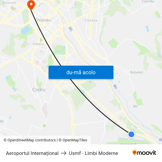 Harta de Aeroportul Internațional către Usmf - Limbi Moderne