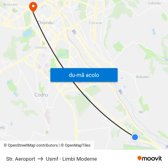 Harta de Str. Aeroport către Usmf - Limbi Moderne