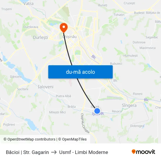Harta de Băcioi | Str. Gagarin către Usmf - Limbi Moderne