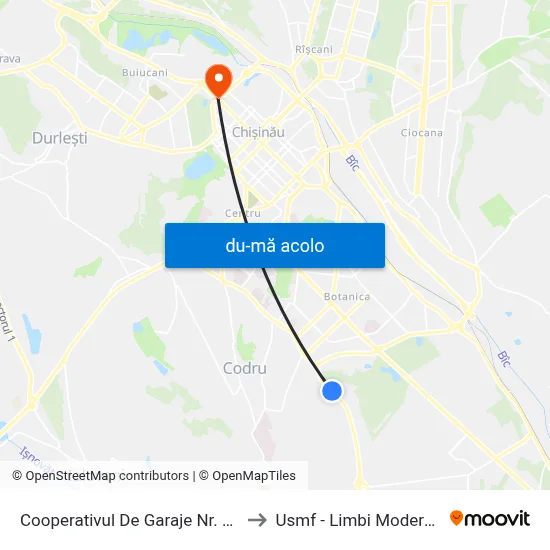 Harta de Cooperativul De Garaje Nr. 13 către Usmf - Limbi Moderne