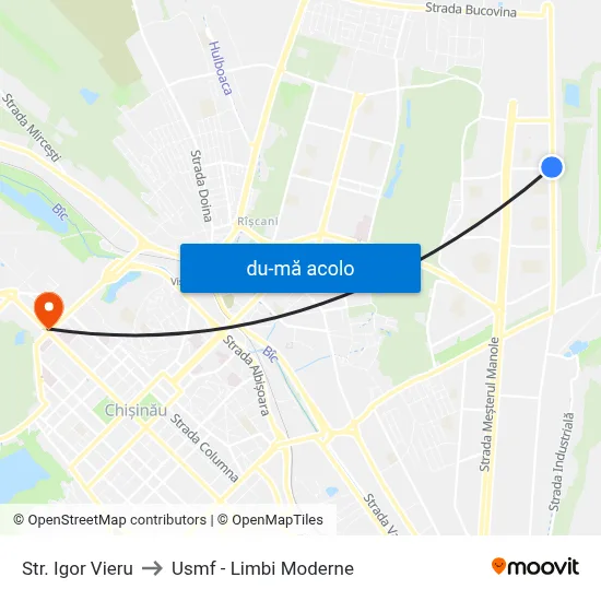 Harta de Str. Igor Vieru către Usmf - Limbi Moderne