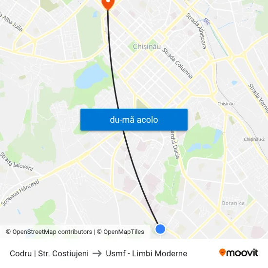 Harta de Codru | Str. Costiujeni către Usmf - Limbi Moderne