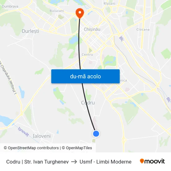 Harta de Codru | Str. Ivan Turghenev către Usmf - Limbi Moderne