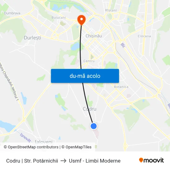 Harta de Codru | Str. Potârnichii către Usmf - Limbi Moderne