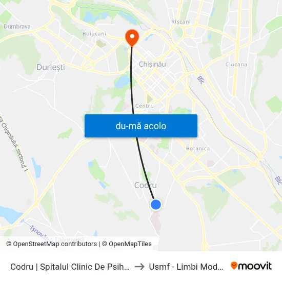 Harta de Codru | Spitalul Clinic De Psihiatrie către Usmf - Limbi Moderne
