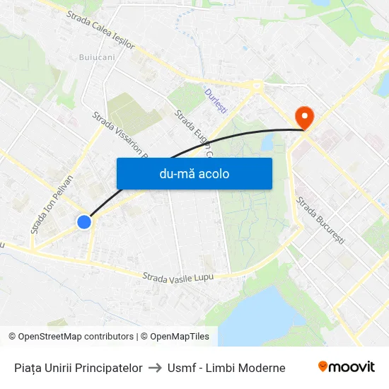 Harta de Piața Unirii Principatelor către Usmf - Limbi Moderne