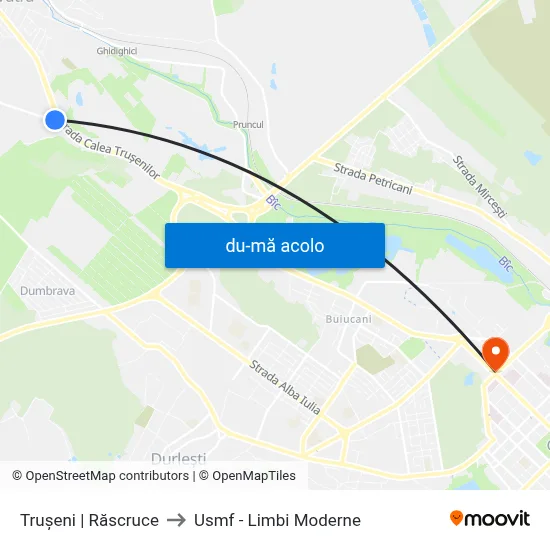 Harta de Trușeni | Răscruce către Usmf - Limbi Moderne