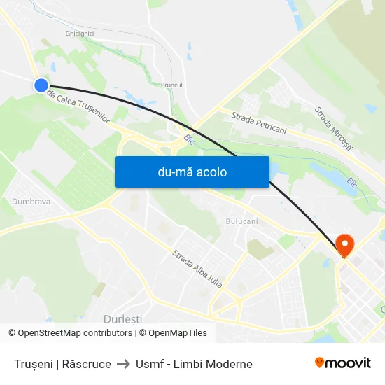 Harta de Trușeni | Răscruce către Usmf - Limbi Moderne