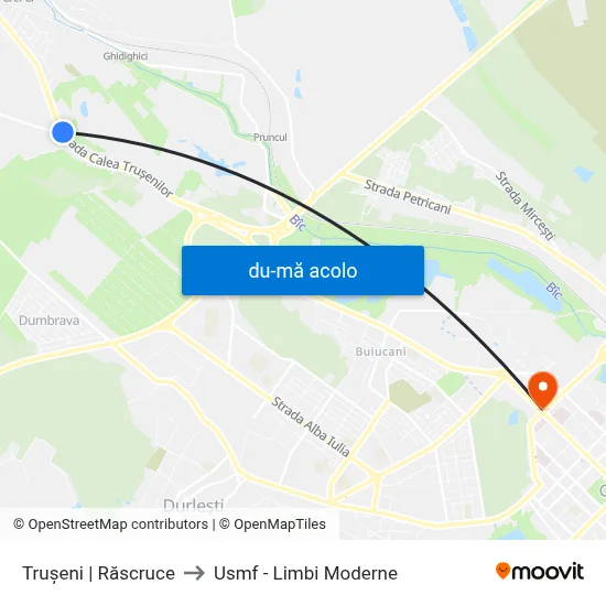 Harta de Trușeni | Răscruce către Usmf - Limbi Moderne