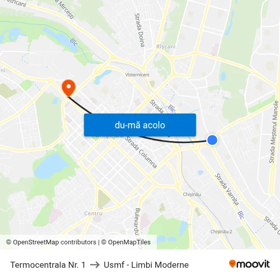 Harta de Termocentrala Nr. 1 către Usmf - Limbi Moderne