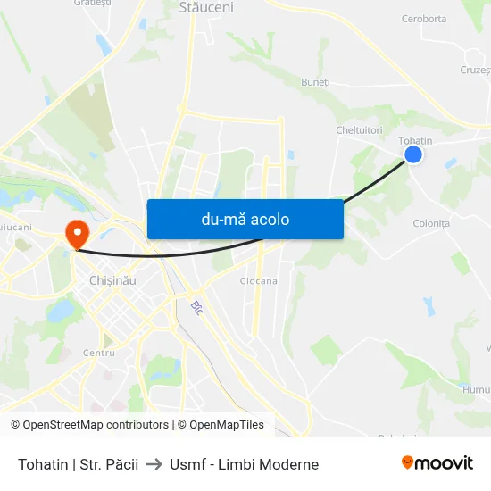 Harta de Tohatin | Str. Păcii către Usmf - Limbi Moderne