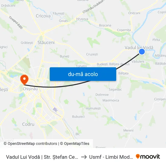 Harta de Vadul Lui Vodă | Str. Ștefan Cel Mare către Usmf - Limbi Moderne