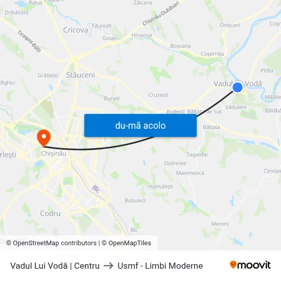 Harta de Vadul Lui Vodă | Centru către Usmf - Limbi Moderne